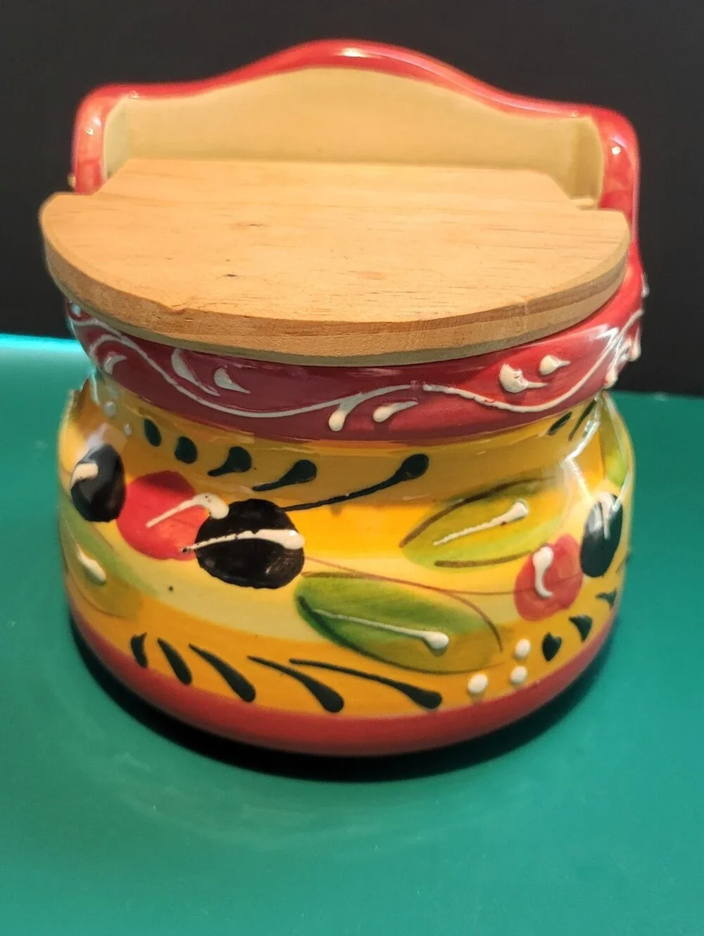 Pier 1 Imports Ceramic “Olive” Salt Cellar/ wall salt cellar